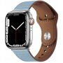 Kožený řemínek s kolíčkovým zapínáním pro Apple Watch 42mm / 41mm / 40mm / 38mm - modrý