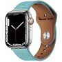 Kožený řemínek s kolíčkovým zapínáním pro Apple Watch 42mm / 41mm / 40mm / 38mm - tyrkysový