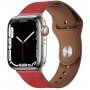 Kožený řemínek s kolíčkovým zapínáním pro Apple Watch 42mm / 41mm / 40mm / 38mm - červený