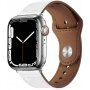 Kožený řemínek s kolíčkovým zapínáním pro Apple Watch 42mm / 41mm / 40mm / 38mm - bílý