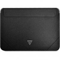Guess Saffiano Triangle Metal Logo obálka pro MacBook do 16" - černá