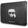 Karl Lagerfeld Head Embossed kožená obálka pro iPad Pro 12,9" / MacBook do 14" - černá