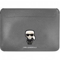 Karl Lagerfeld Saffiano Ikonik obálka pro iPad Pro 12,9" / MacBook do 14" - stříbrná