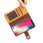 2v1 stylové odnímatelné flipové pouzdro pro Apple iPhone XS / iPhone X - světle hnědé