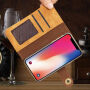 2v1 stylové odnímatelné flipové pouzdro pro Apple iPhone XS / iPhone X - světle hnědé