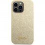 Guess Glitter Flakes Metal Logo třpytivý kryt pro iPhone 14 Pro Max - zlatý