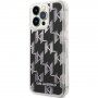 Karl Lagerfeld Monogram Liquid Glitter kryt pro iPhone 14 Pro Max - černý
