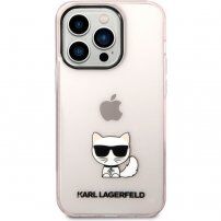 Karl Lagerfeld Choupette Logo kryt pro iPhone 14 Pro Max - růžový