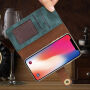 2v1 stylové odnímatelné flipové pouzdro pro Apple iPhone XS / iPhone X - zelené