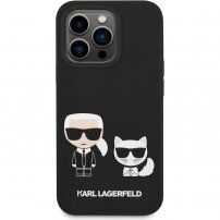 Karl Lagerfeld Karl and Choupette silikonový kryt s MagSafe pro iPhone 14 Pro Max - černý