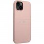 Guess Saffiano kryt pro iPhone 14 Plus - růžový