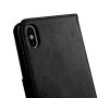 2v1 ochranné odnímatelné flipové pouzdro pro Apple iPhone XS / iPhone X - černé