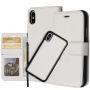2v1 ochranné odnímatelné flipové pouzdro pro Apple iPhone XS / iPhone X - bílé