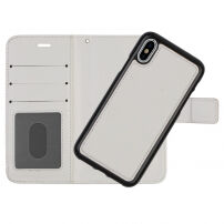 2v1 ochranné odnímatelné flipové pouzdro pro Apple iPhone XS / iPhone X - bílé