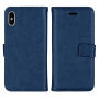 2v1 ochranné odnímatelné flipové pouzdro pro Apple iPhone XS / iPhone X - tmavě modré