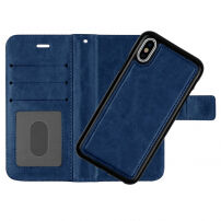 2v1 ochranné odnímatelné flipové pouzdro pro Apple iPhone XS / iPhone X - tmavě modré