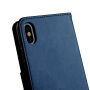 2v1 ochranné odnímatelné flipové pouzdro pro Apple iPhone XS / iPhone X - tmavě modré