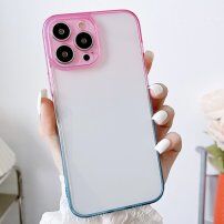 Transparentní kryt s dvoubarevným rámečkem pro iPhone 12 Pro Max - růžovomodrý