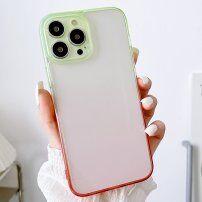 Transparentní kryt s dvoubarevným rámečkem pro iPhone 13 Pro Max - červenozelený