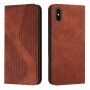 Kožené flipové pouzdro se vzorem pro iPhone XS Max - hnědé