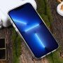 Transparentní mramorový kryt s kamínky pro iPhone 13 Pro - černý