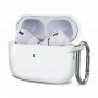 Silikonový ochranný obal s karabinou pro AirPods Pro 2 s Lightning konektorem - bílý