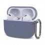 Silikonový ochranný obal s karabinou pro AirPods Pro 2 s Lightning konektorem - modrošedý