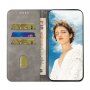 Kožené flipové pouzdro se vzorem pro iPhone 14 Plus - šedé