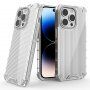 Odolný lesklý kryt s vertikální mřížkou pro iPhone 14 Pro Max - čirý