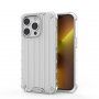 Odolný lesklý kryt s vertikální mřížkou pro iPhone 14 Pro Max - čirý