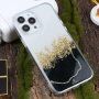 Transparentní mramorový kryt s kamínky pro iPhone 14 Pro Max - černý