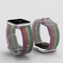 Matný průsvitný silikonový řemínek s proužky pro Apple Watch 42mm / 41mm / 40mm / 38mm - černý