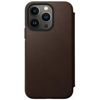 Nomad Leather Folio flipové pouzdro s MagSafe pro iPhone 14 Pro Max - hnědé