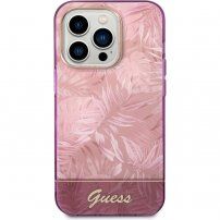 Guess Jungle kryt pro iPhone 14 Pro Max - růžový