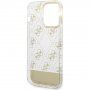 Guess Peony Glitter Script Logo kryt pro iPhone 14 Pro - zlatý