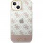 Guess Peony Glitter Script Logo kryt pro iPhone 14 - růžový