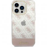 Guess Peony Glitter Script Logo kryt pro iPhone 14 Pro Max - růžový