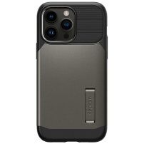 Spigen Slim Armor odolný kryt se stojánkem a MagSafe pro iPhone 14 Pro Max - šedý
