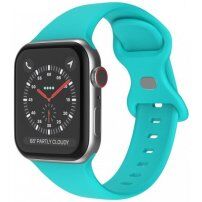 Silikonový řemínek s motýlkovou přezkou pro Apple Watch 42mm / 41mm / 40mm / 38mm - tyrkysový