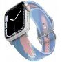 Matný průsvitný silikonový řemínek pro Apple Watch 42mm / 41mm / 40mm / 38mm - modrorůžový