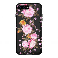 Super odolné pouzdro pro Apple iPhone 7 Plus / 8 Plus - černé s květinami