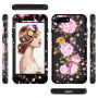 Super odolné pouzdro pro Apple iPhone 7 Plus / 8 Plus - černé s květinami