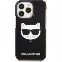 Karl Lagerfeld Choupette Head kryt pro iPhone 13 Pro Max - černý
