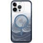 GEAR4 D3O Milan Snap Blue Swirl transparentní kryt s MagSafe pro iPhone 14 Pro Max - modrý