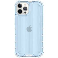 Odolný lesklý kryt s vertikální mřížkou pro iPhone 12 Pro Max - modrý
