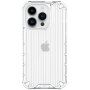 Odolný lesklý kryt s vertikální mřížkou pro iPhone 13 Pro Max - čirý