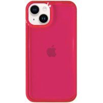 Transparentní odolný Armor kryt pro iPhone 14 Plus - neonově růžový