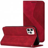 Kožené flipové pouzdro se vzorem pro iPhone 11 Pro Max - červené