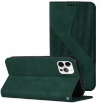 Kožené flipové pouzdro se vzorem pro iPhone 11 Pro Max - tmavě zelené