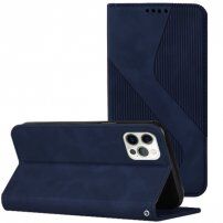 Kožené flipové pouzdro se vzorem pro iPhone 11 Pro Max - tmavě modré
